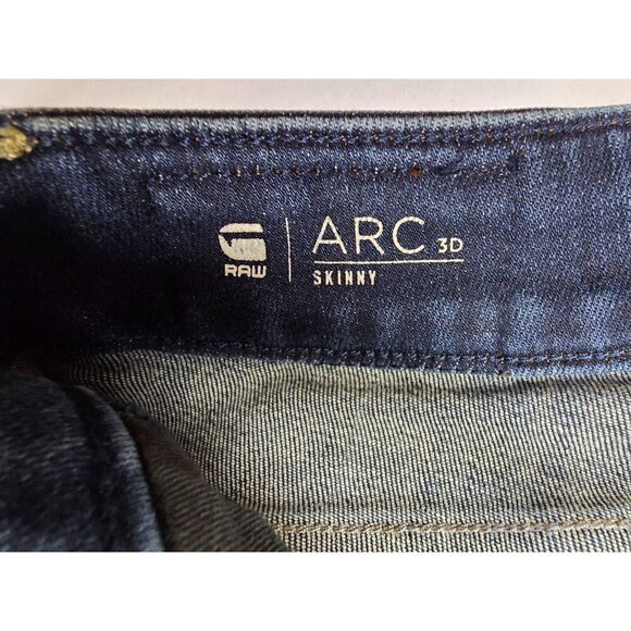 G Star Raw Size 27X26 Womens ARC 3D Skinny Blue Denim 5 Pocket Logo Tag Jeans - Picture 5 of 14